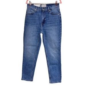 Everlane The Original Cheeky High Rise Straight Leg Jeans Worn In Mid Blue Sz 28